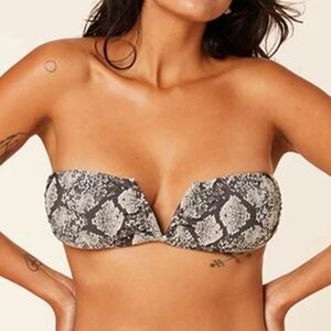 Andie Swim Snake Bandeau Padded Scala bikini top size XL NWT